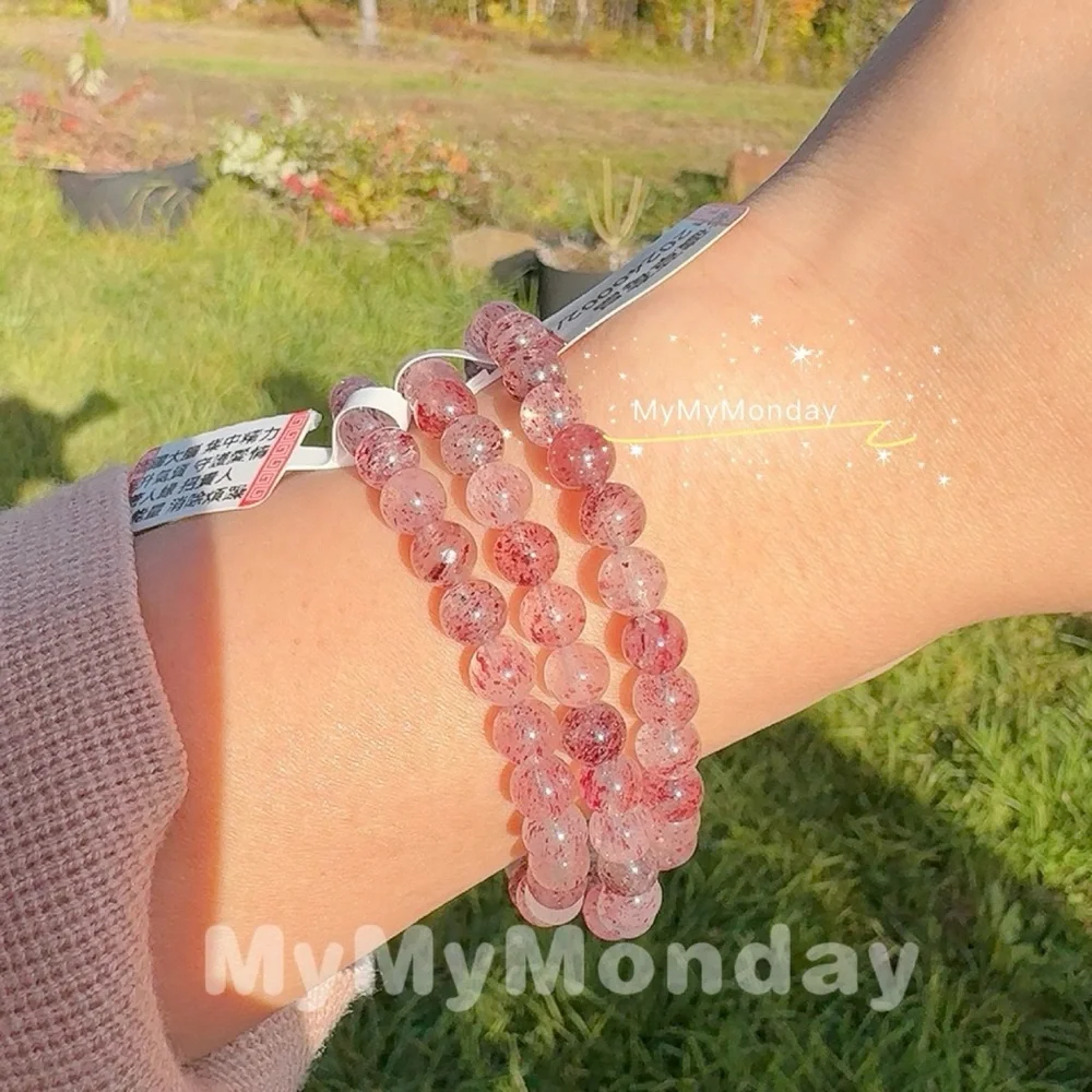 Strawberry Quartz Bracelet 6mm - Picture 4 of 6